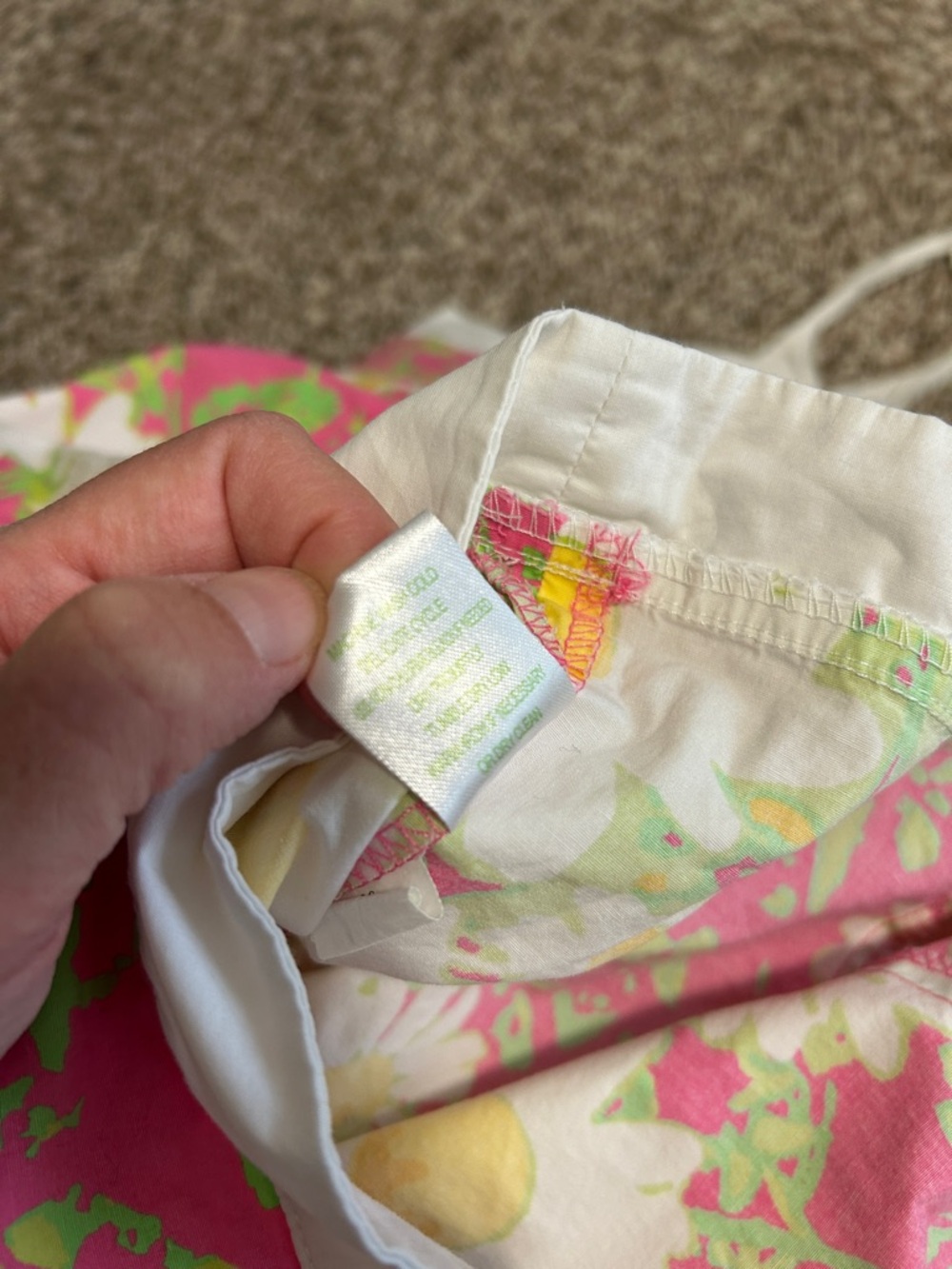 Lilly Pulitzer Vintage Girls Pink and Lime Floral Halter Sundress Girls Size 8 - Picture 11 of 11